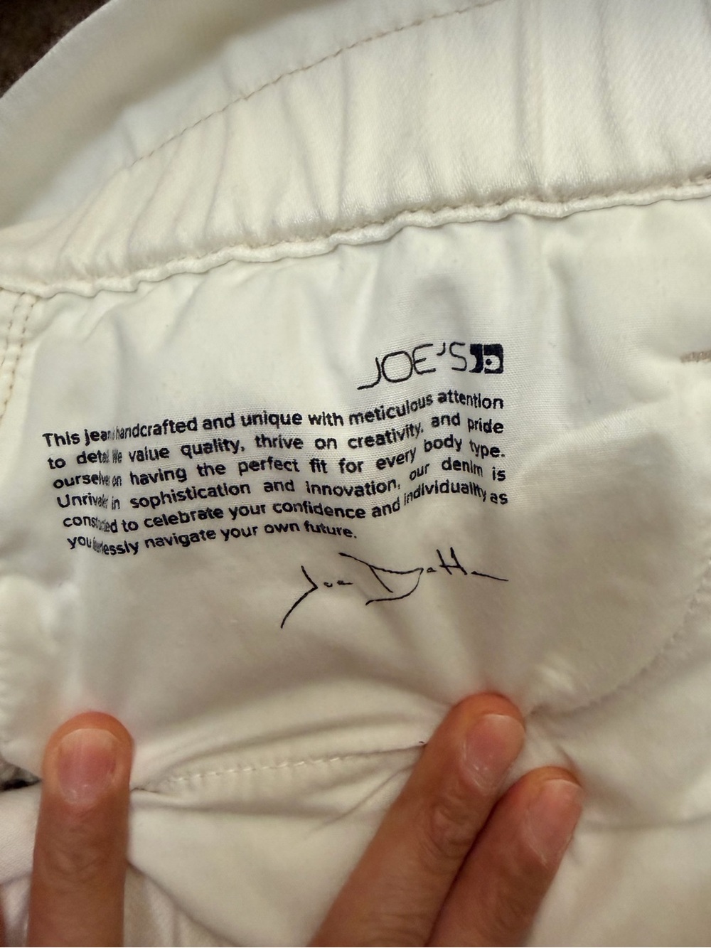 Joe’s Jeans The Brinkley High Rise Paperbag Jeans Ivory Cream Size 27 EUC - Picture 7 of 8